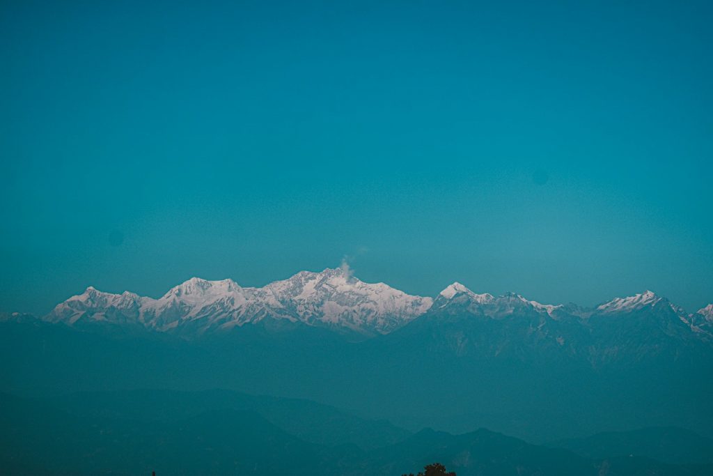 a view of a mountain range in the distance